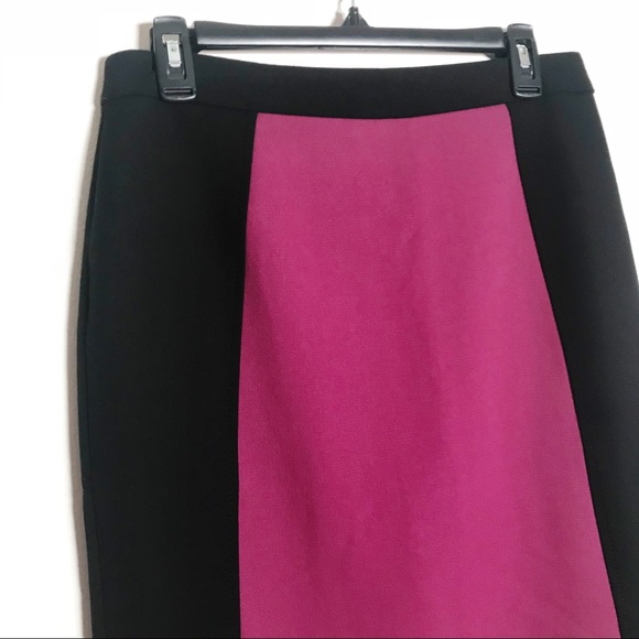 Halogen Color Block Pencil Skirt Black Wine - Picture 3 of 8